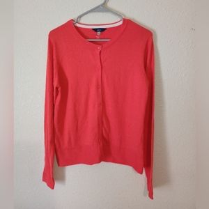Joules melon red button down cardigan size 6
